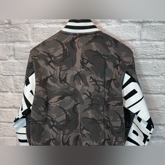 AAPE by A Bathing Ape Size Large Camouflage Varsity Snap Button Jacket - Picture 10 of 16